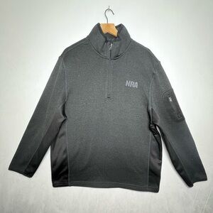 NRA Men’s 1/4 Zip Fleece Lined Sports Casual Pullover Sweater blk/gray Size XL